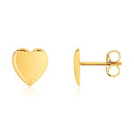 Boucles d'oreilles or 375 jaune, motif coeur - vue 1