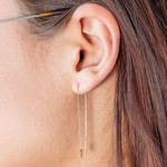 Boucles d'oreilles or 375 jaune motif coeur - vue porté 1