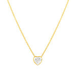 Collier or 375 jaune zirconias, motif coeur 45cm - vue 1