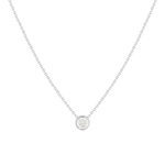 Collier or 375 blanc zirconia 45 cm - vue 1