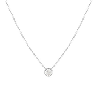 Collier or 375 blanc zirconia 45 cm