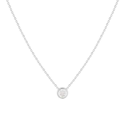 Collier or 375 blanc zirconia 45 cm
