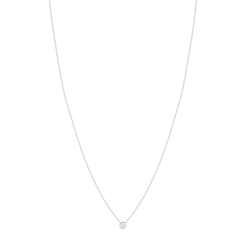 Collier or 375 blanc zirconia 45 cm - vue 2