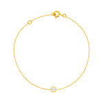 Bracelet or 375 jaune zirconia 18 cm - vue 1