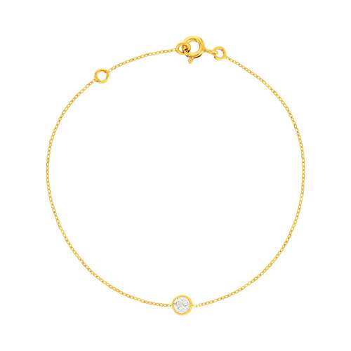 Bracelet or 375 jaune zirconia 18 cm