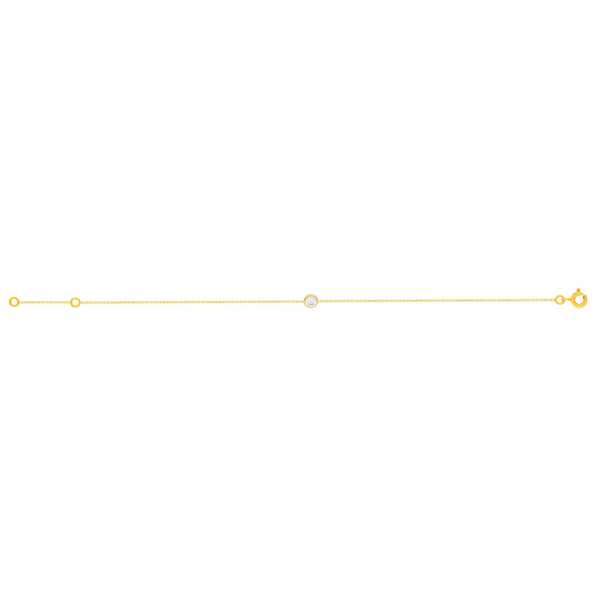 Bracelet or 375 jaune zirconia 18 cm - vue 2