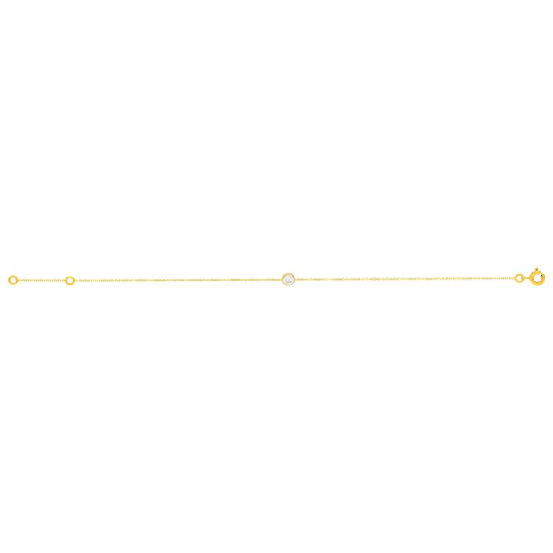 Bracelet or 375 jaune zirconia 18 cm - vue 2