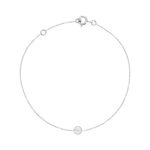 Bracelet or 375 blanc zirconia 18.5 cm - vue 1