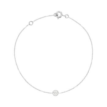 Bracelet or 375 blanc zirconia 18.5 cm
