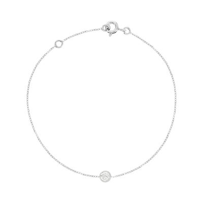 Bracelet or 375 blanc zirconia 18.5 cm