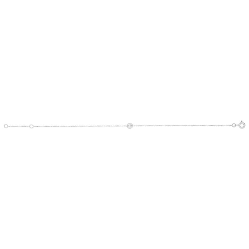 Bracelet or 375 blanc zirconia 18.5 cm - vue 2