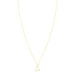 Collier or 375 jaune, zirconias motif coeur 45 cm - vue 2