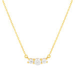 Collier or 375 jaune zirconias, 45 cm - vue 1