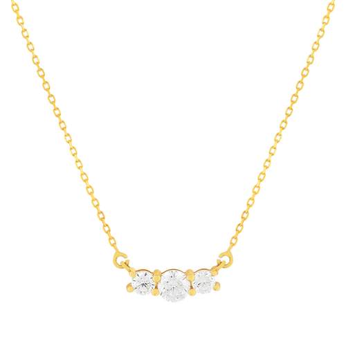 Collier or 375 jaune zirconias, 45 cm