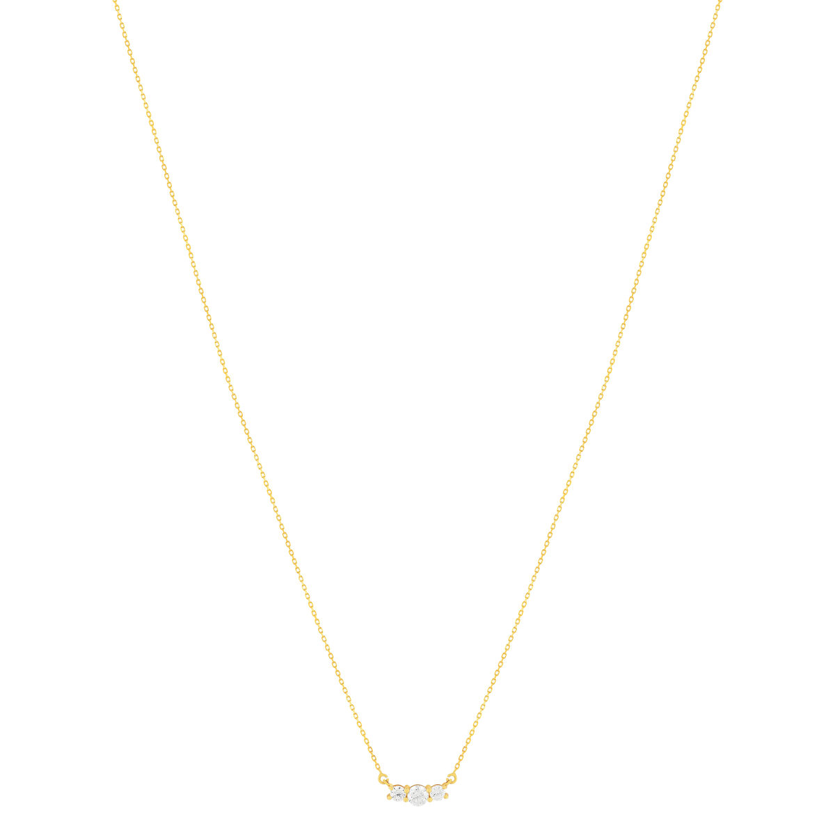 Collier or 375 jaune zirconias, 45 cm - vue 2