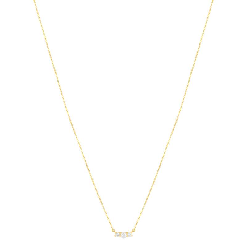 Collier or 375 jaune zirconias, 45 cm - vue 2