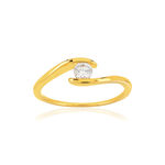 Bague or 375 jaune zirconia - vue 1