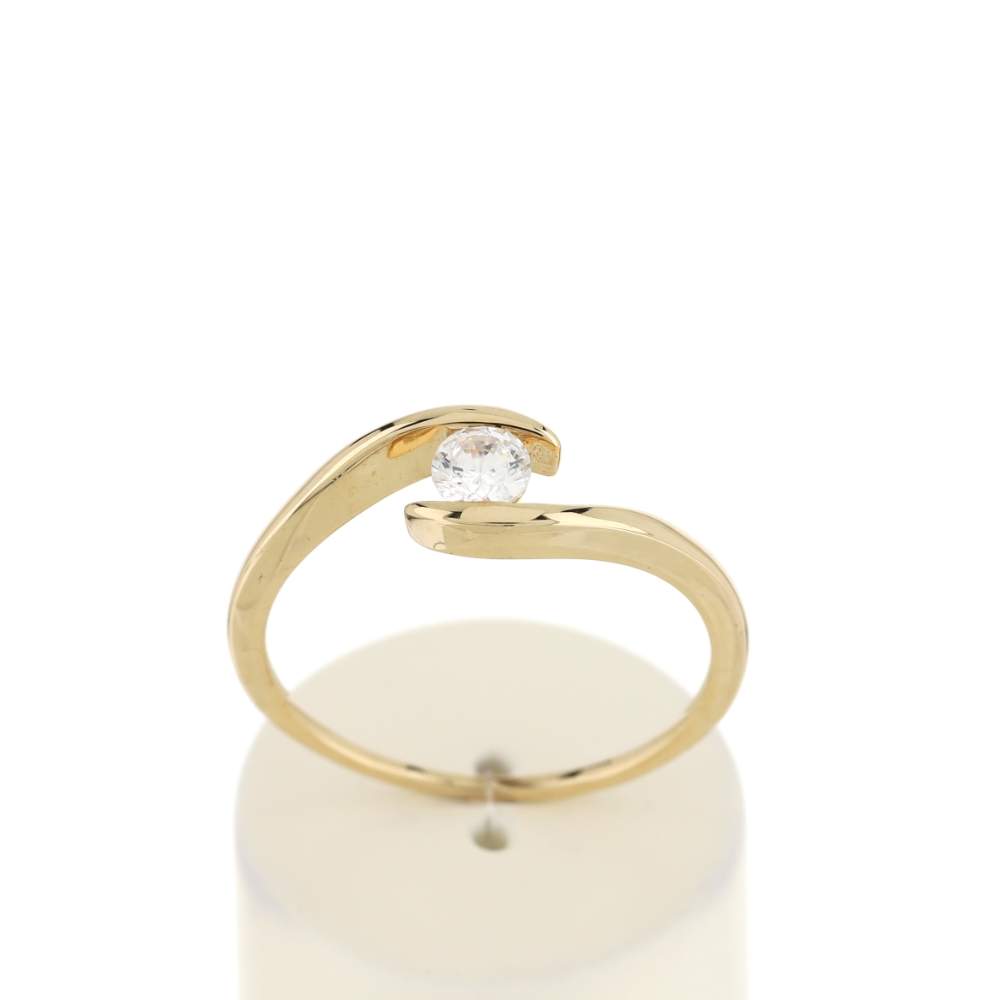 Bague or 375 jaune zirconia - vue 1