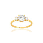 Bague or 375 jaune zirconias - vue 1
