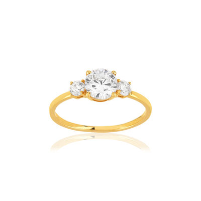 Bague or 375 jaune zirconias