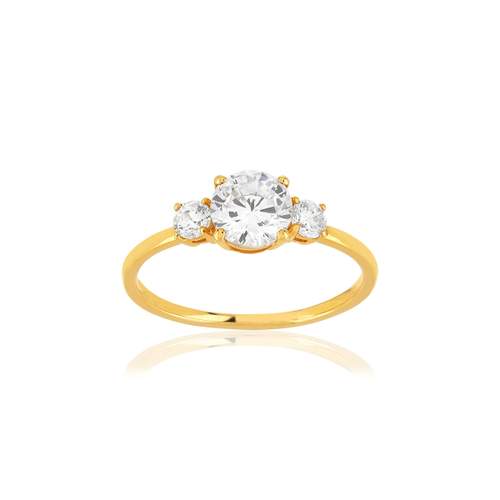 Bague or 375 jaune zirconias