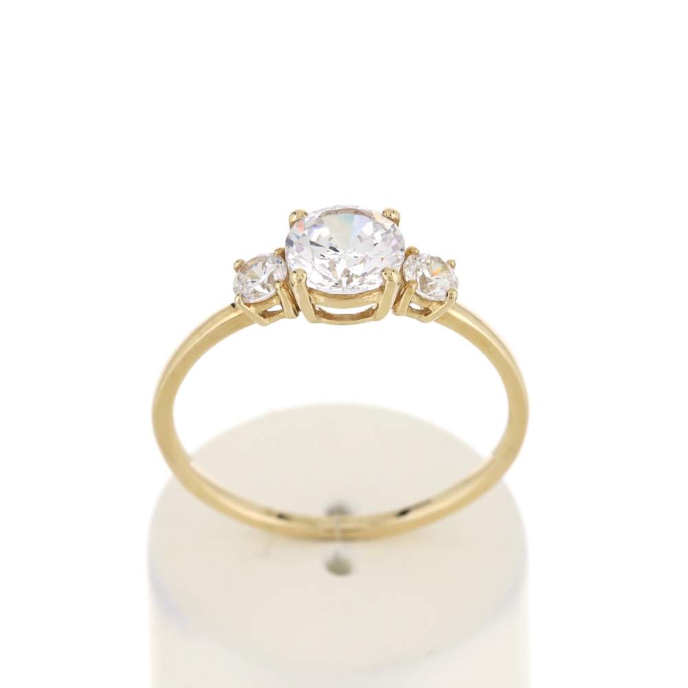Bague or 375 jaune zirconias - vue 1