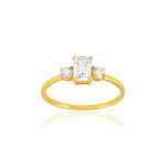 18K yellow gold ring with zirconia stones - view 1
