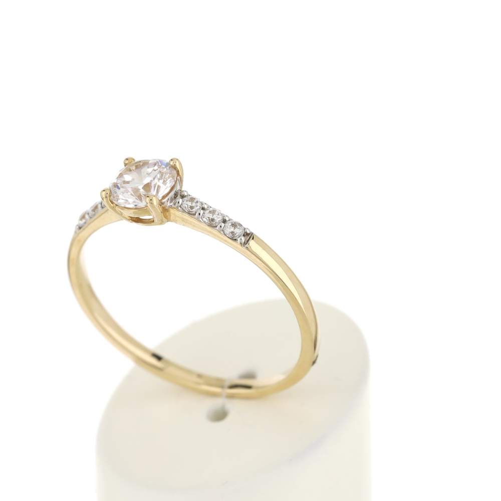 Bague or 375 2 tons zirconias - vue 3