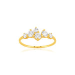 Bague or 375 jaune zirconias - vue 1