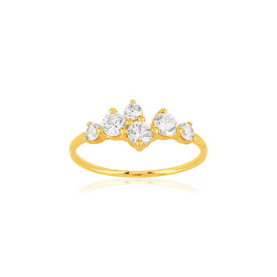 Bague or 375 jaune zirconias