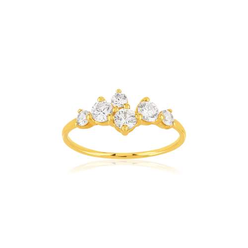 Bague or 375 jaune zirconias