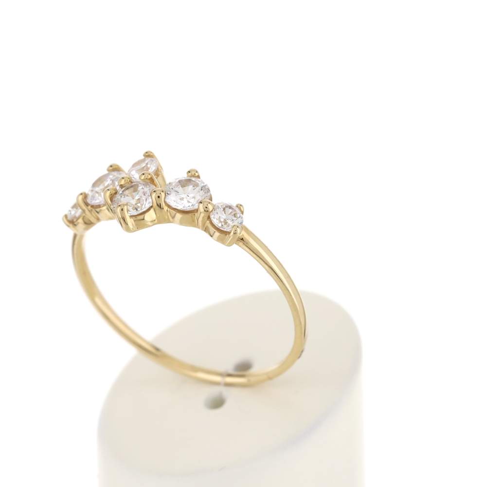 Bague or 375 jaune zirconias - vue 3