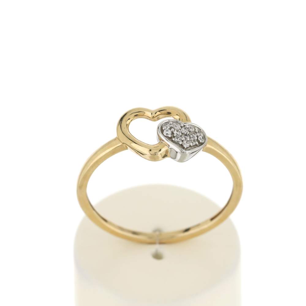 Bague or 375 2 tons zirconias - vue 1