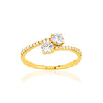 Bague or 375 jaune zirconias - vue 1