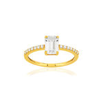 Bague or 375 jaune zirconias - vue 1