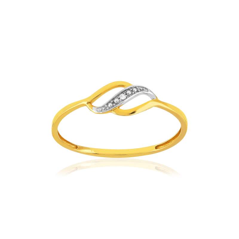 Bague or 375 2 tons diamant - vue 1