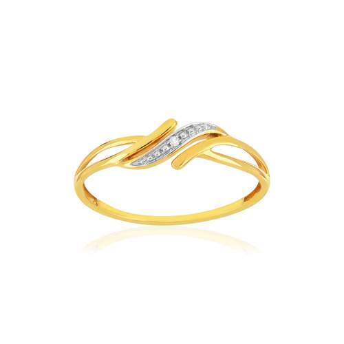 Bague or 375 2 tons diamant