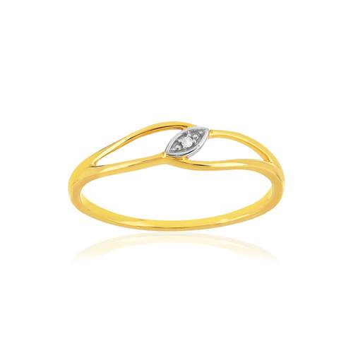 Bague or 375 2 tons diamant