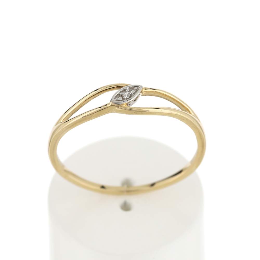 Bague or 375 2 tons diamant - vue 1