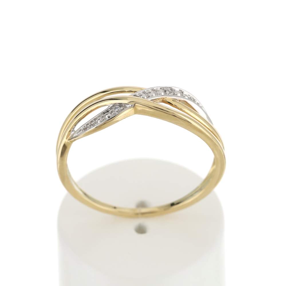 Bague or 375 2 tons diamants - vue 1