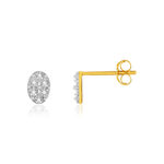 Boucles d'oreilles or 375 2 tons diamants - vue 1