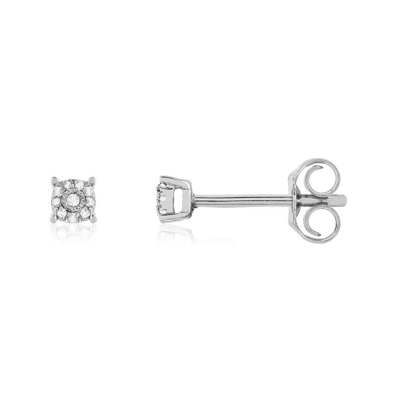 375 white gold diamond earrings - view 1