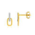 18K two-tone gold earrings with diamonds - view 1