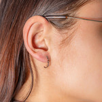 Earrings gold 375 rose diamonds - view worn 1