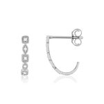 Boucles d'oreilles or 375 blanc diamants - vue 1