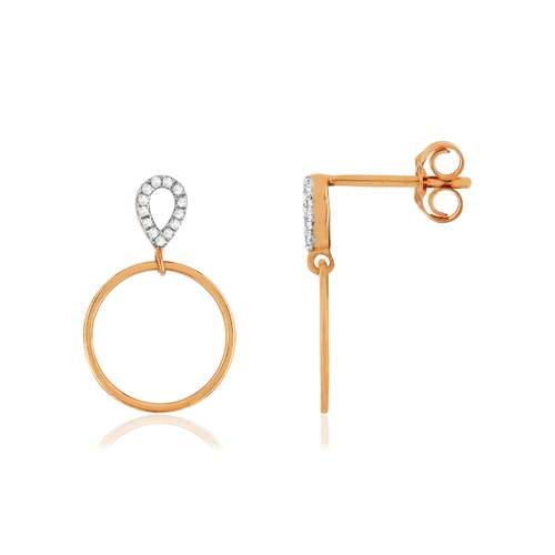 375 rose gold diamond earrings