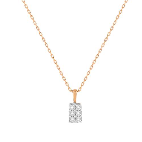 Collier or 375 rose diamants 45 cm