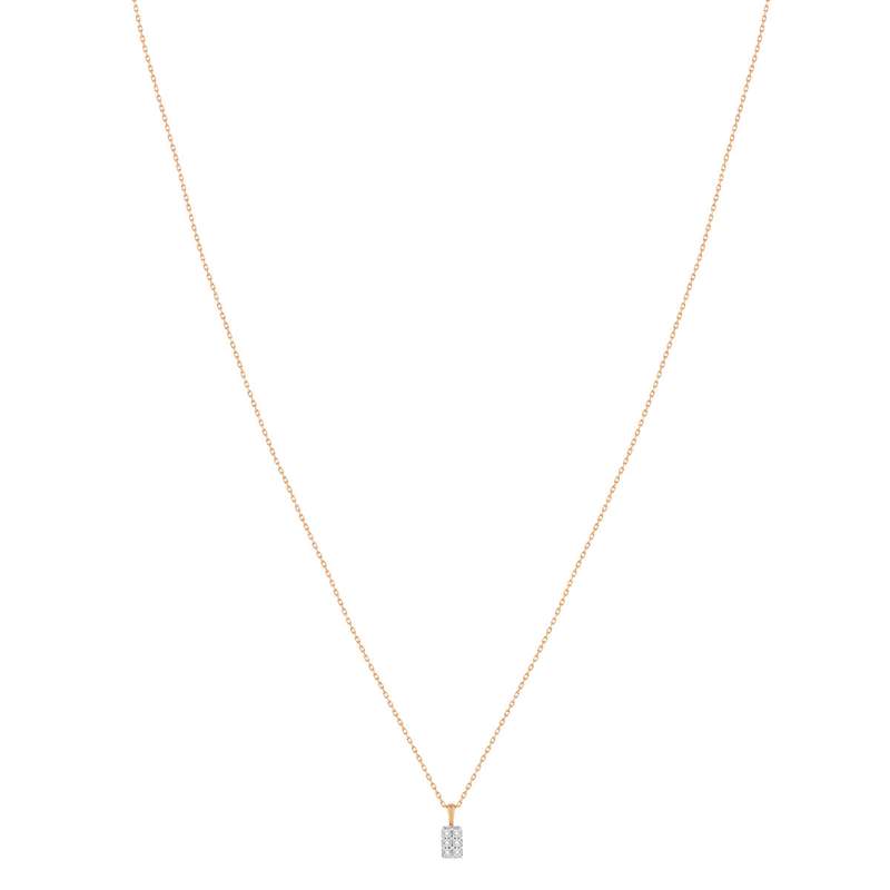 Collier or 375 rose diamants 45 cm - vue 2