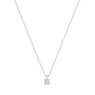 Collier or 375 blanc diamants, 45 cm
