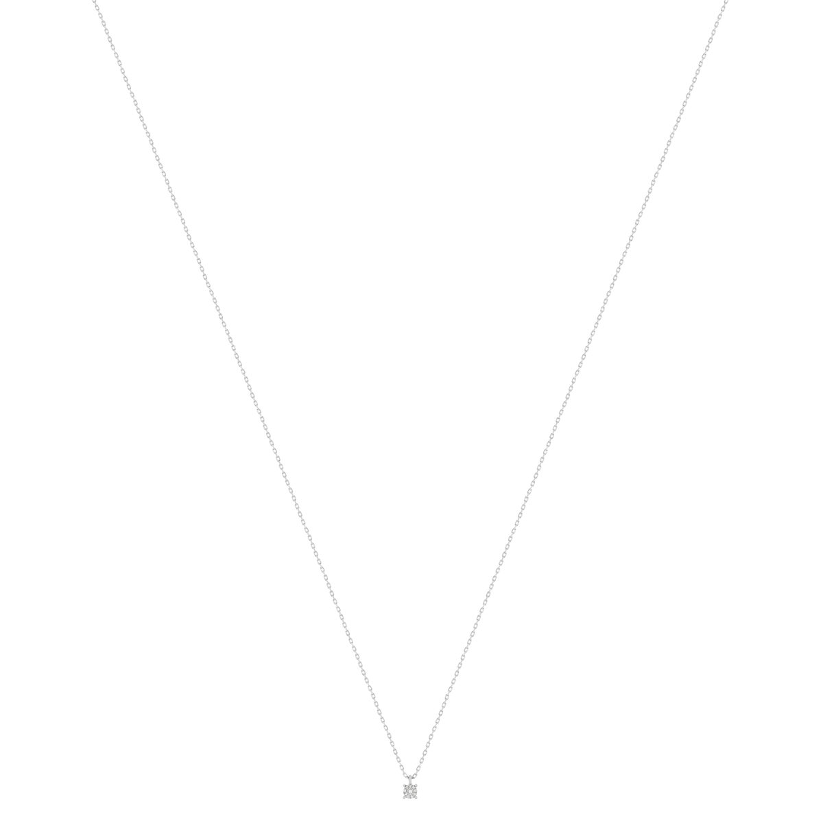 Collier or 375 blanc diamants, 45 cm - vue 2